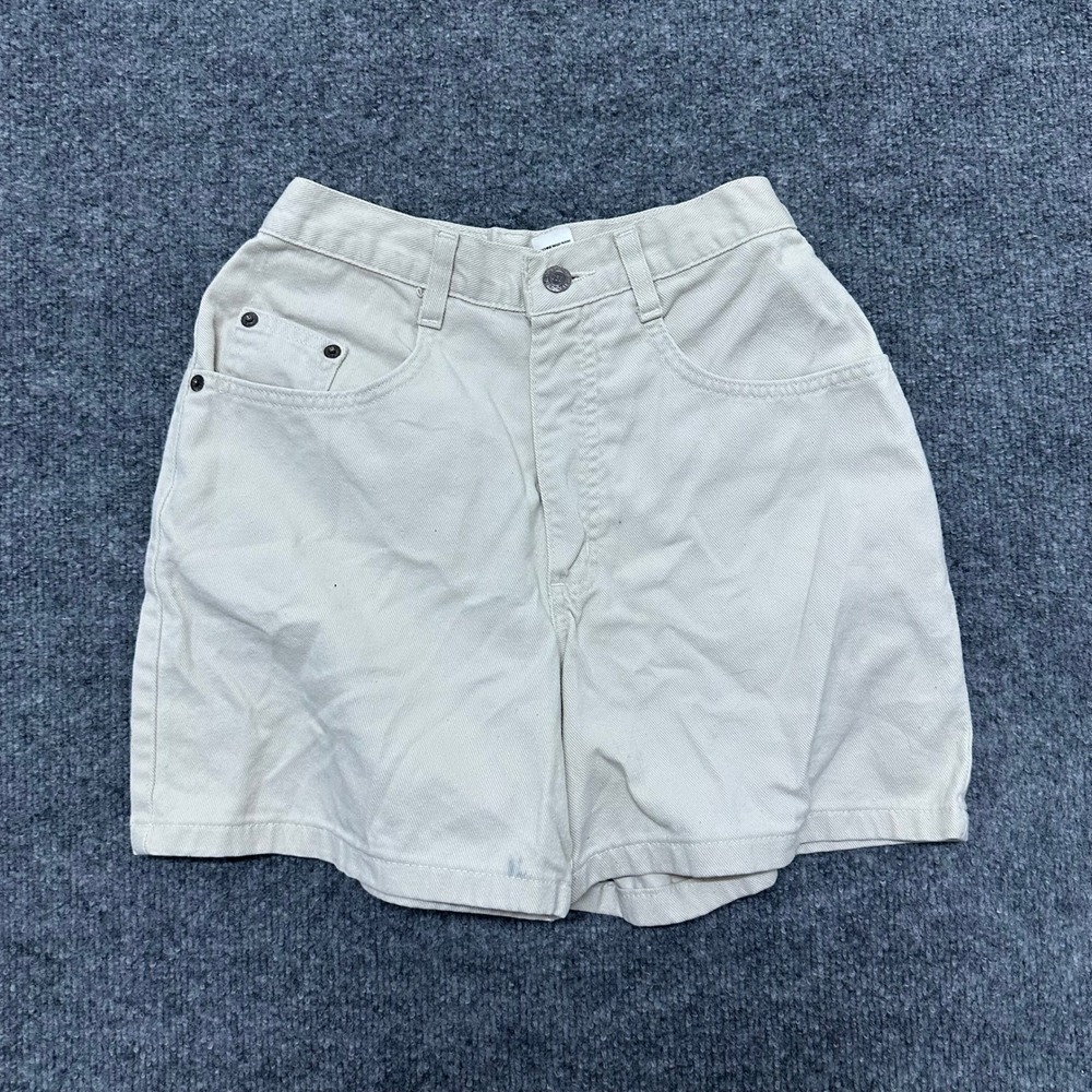 Denim Basics 955 Shorts Womens Size 5 Beige Cotton High Waisted Vintage Denim